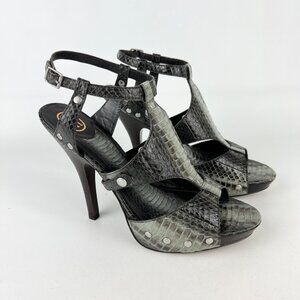 Ash Womens Gray Snake Gladiator Platform Sandals Strappy Heels size EU 40 US 10